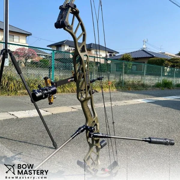 compound bow with attached scope